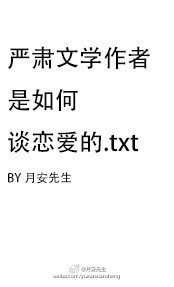 《严肃文学作者是如何谈恋爱的》
